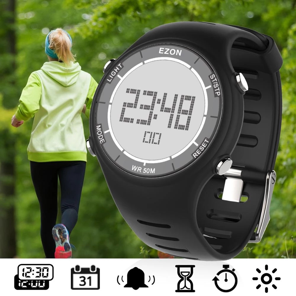 Running Watch - Ezon nova moda mulher relógio esportivo