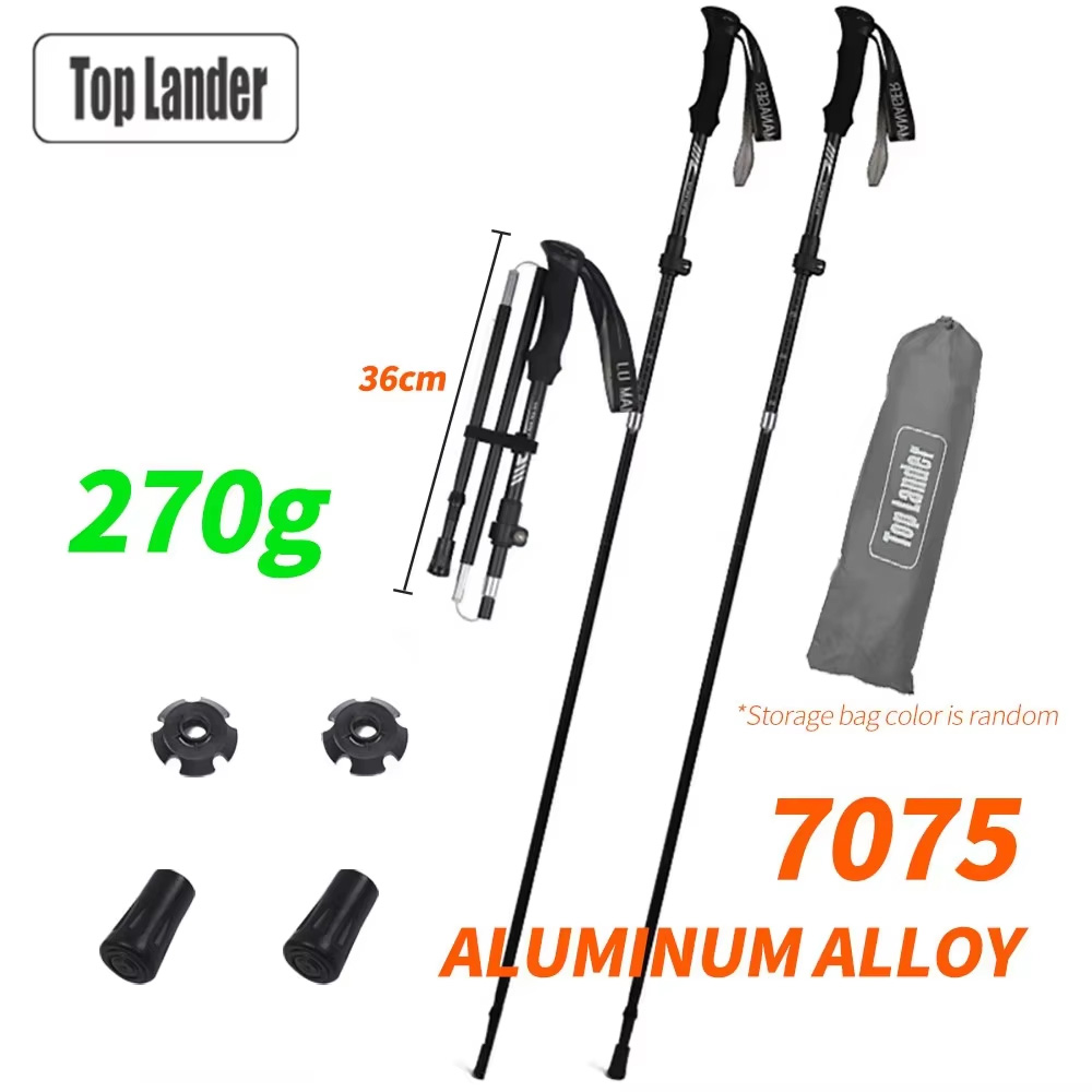 Trekking Pole Carbon - Pólo de trekking dobrável 7075 alumínio