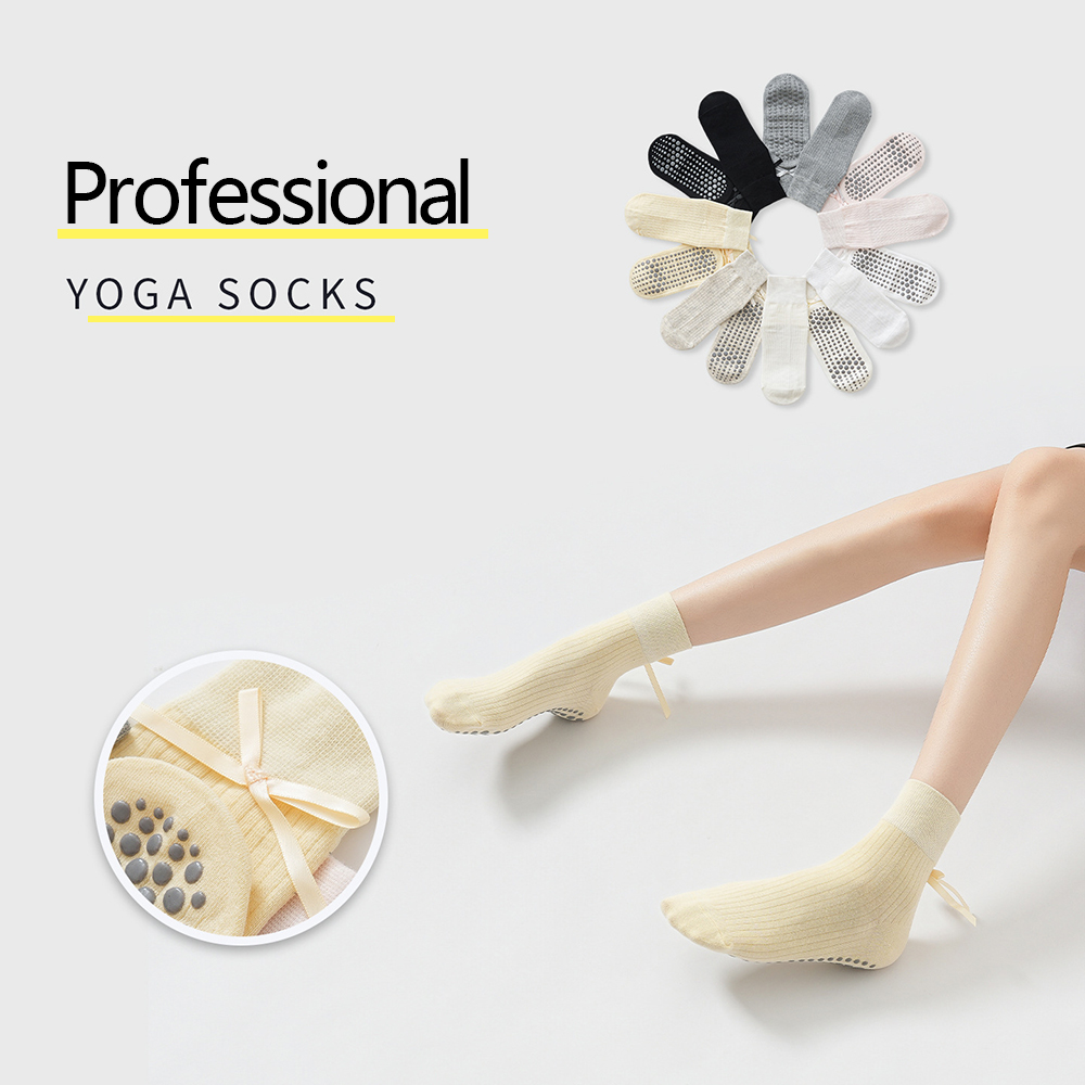 Meias de Yoga com Laço Fofo pa - Sports Socks avaliação e preço