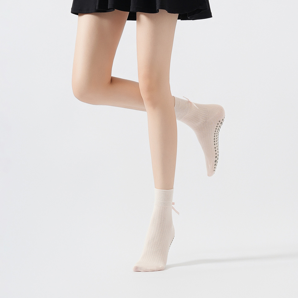 Meias de Yoga com Laço Fofo pa - Sports Socks avaliação e preço